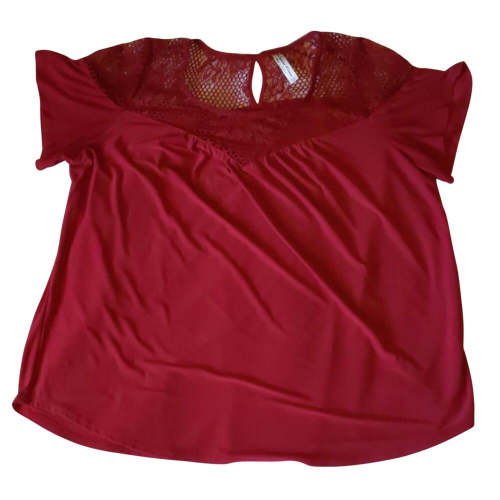 Perception Women's Red Lace Top 1x